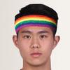 Bunte Regenbogen Tennis Stirnband Polyester Fitness Handgelenkstütze Athletisch Schweiß Bands Laufen