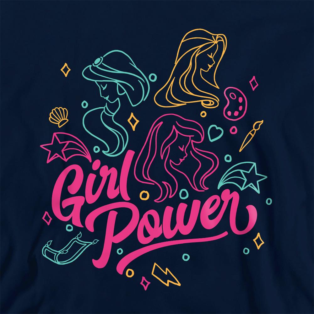 Disney Princess Childrens/Kids Girl Power Jasmine Rapunzel Ariel Line Art Hoodie