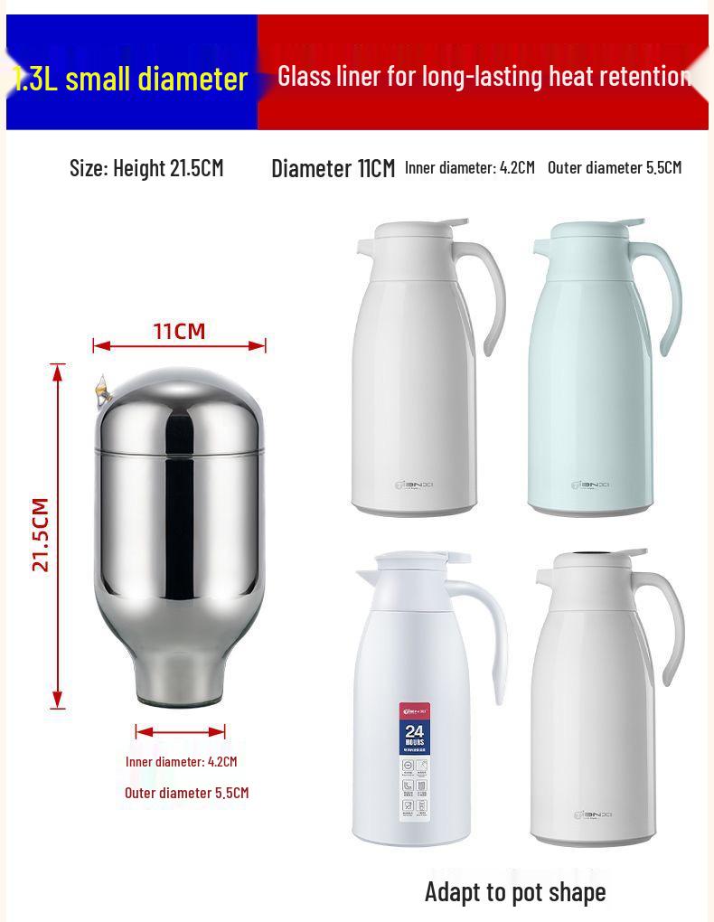 Termo de Vidrio al Vacío con Revestimiento Interior: 1L, 1.3L, 1.6L, 1.9L, 5lb, 2.08lb, 3.2lb