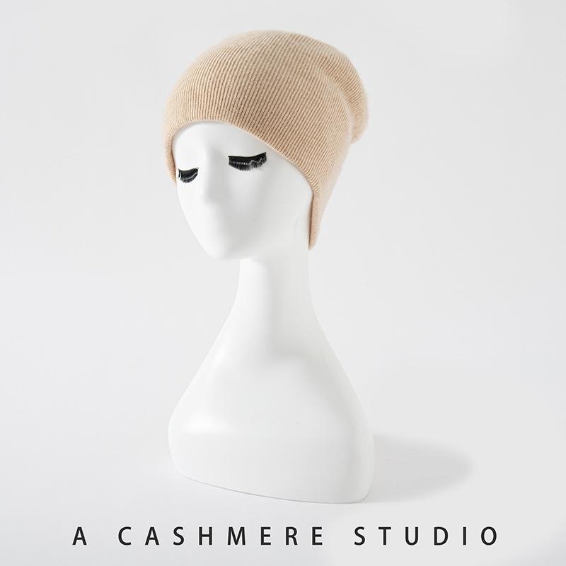 Autumn and Winter New Cashmere Knitted Hat Men's and Women's Solid Color Versatile Headgear Stacking Hat Thermal Hat