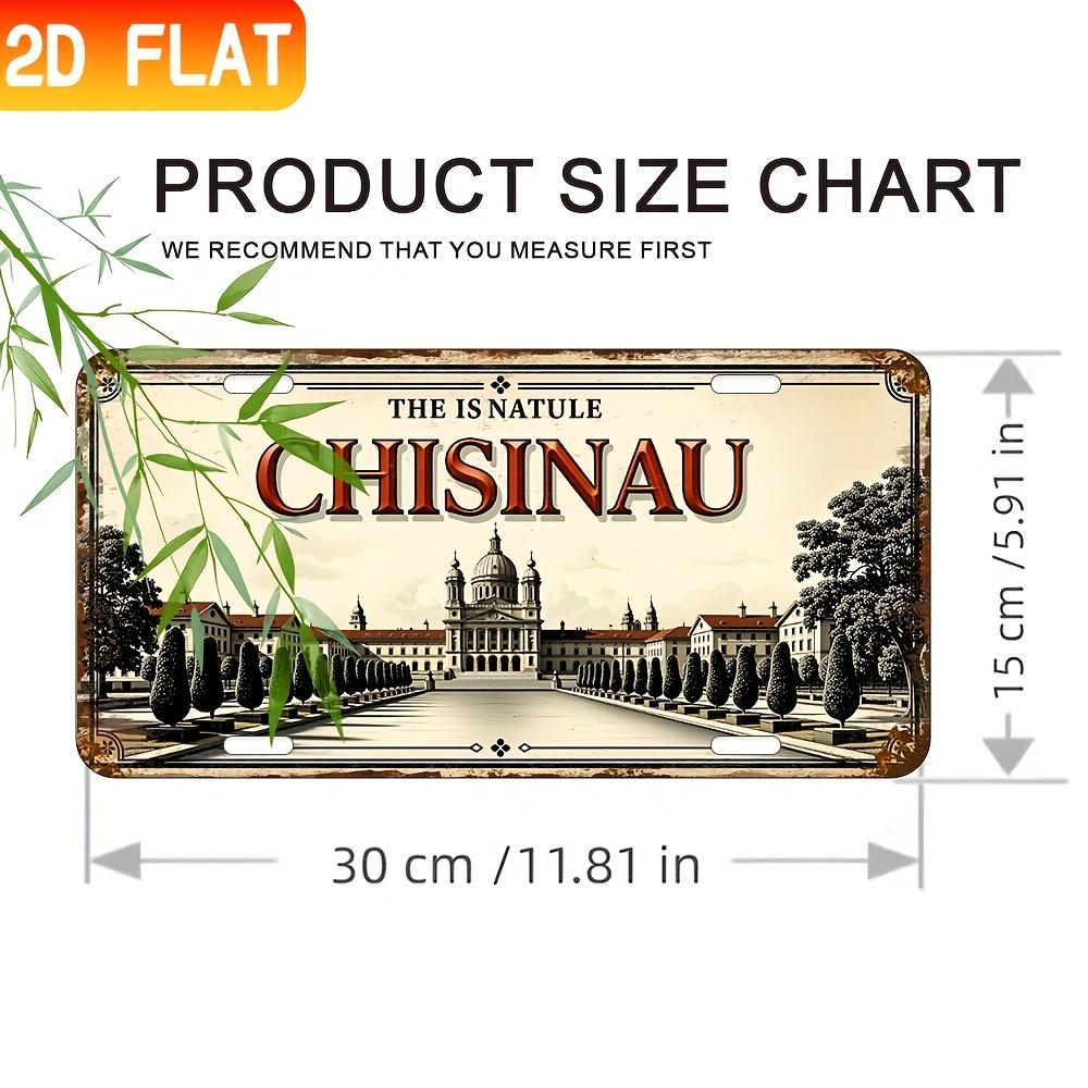 

D Flat pc Vintage Chisinau Moldova Cityscape Metal Wall Art Large x Inch (xcm) Industrial Retro Decor Plaque UV Pr 15x30cm(5.9x7.8inch)
