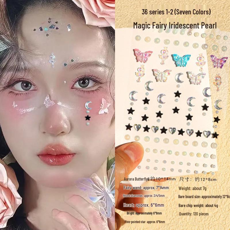 Children's Rhinestone Rose Diamond Face Stickers for Concert Makeup & Styling