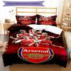 3pcs Arsenal Football Club Bedding Set Duvet Cover Closure Includes 1 Duvet Cover & 2 Pillowcases, Soft and Comfortable for All Seasons.