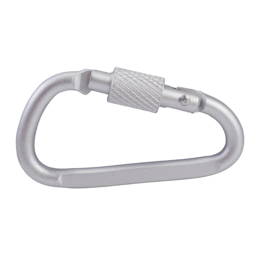 Aluminum Alloy Safety Buckle Keychain With Lock D-shape Carabiner Camping Hiking Hook