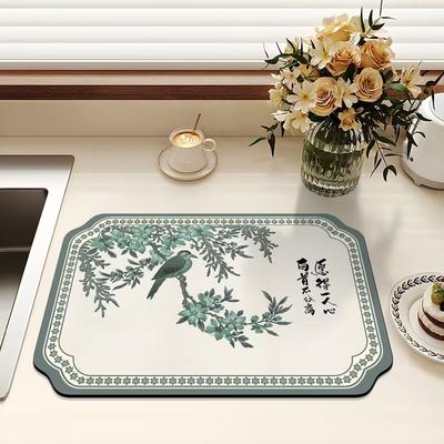 Alfombra de Piso Americana Retro Absorbente Antideslizante para Sala de Estar, Dormitorio, Comedor, Puerta de Entrada