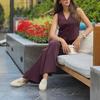 Sleeveless Slim Vest & Wide-Leg Pants Women's Suit