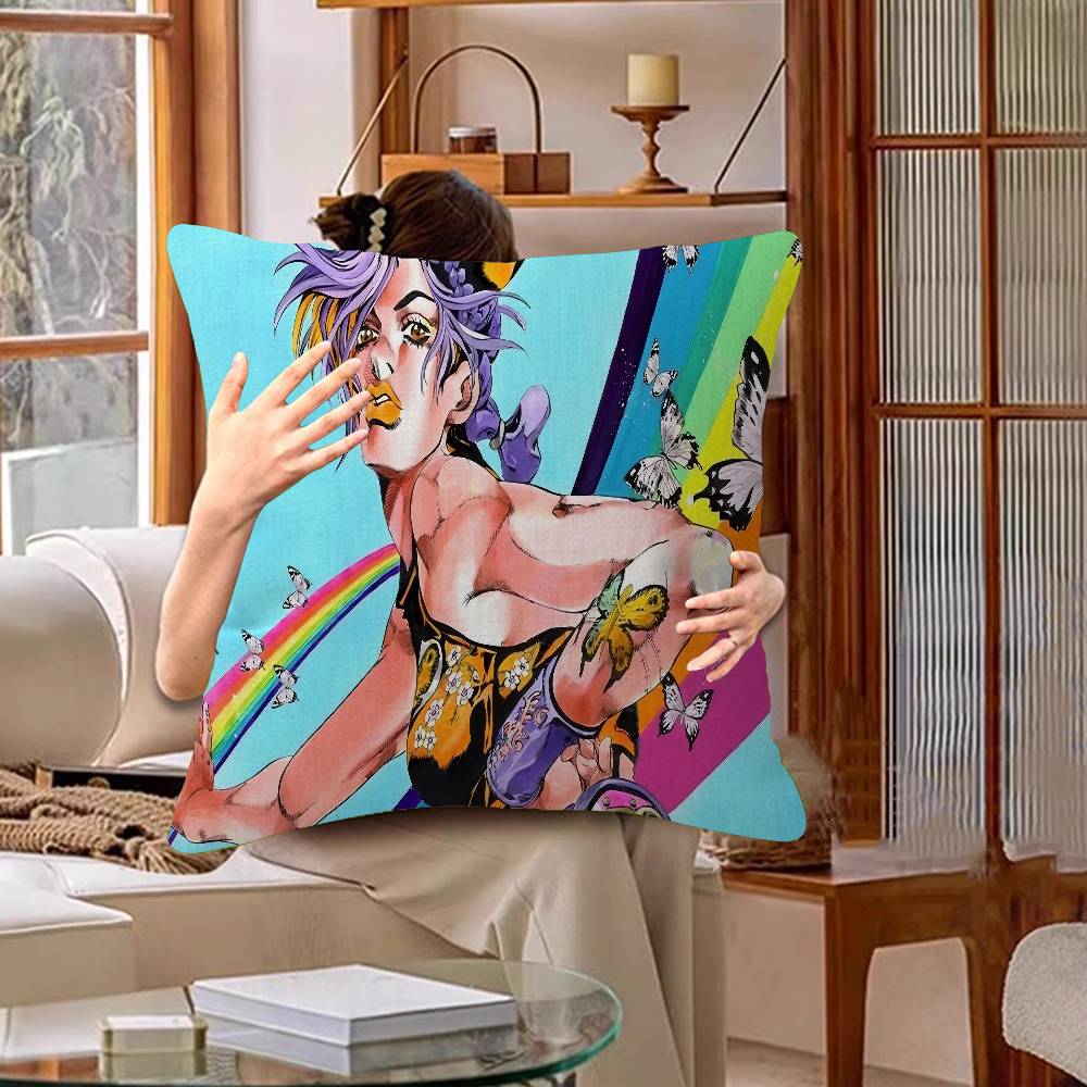 Anime JoJo Bizarre Maple Design Cushion Cover Happy Autumn Harvest Decor Holiday Decorati Pillow Cover