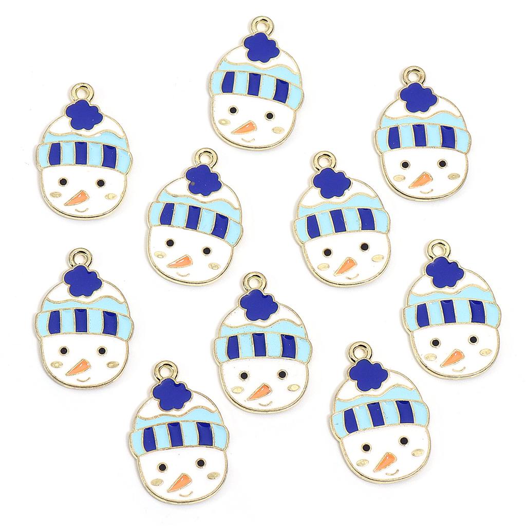 10-20pcs/lot Christmas Series Alloy Enamel Cute Pendant Santa Claus Elk Snowman Shape Charms For DIY Bracelet Necklace Accessory