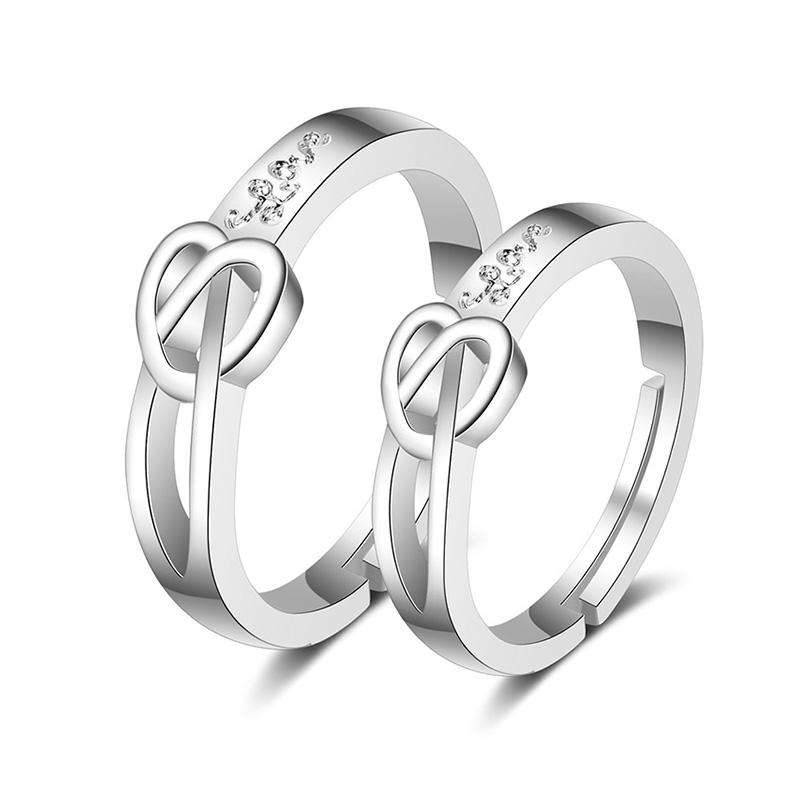 Classic Couple Rings For Men Women CZ Stone Trendy Wedding Lovers' Ring Jewelry Romantic Valentine's Day Present Ring Accessory