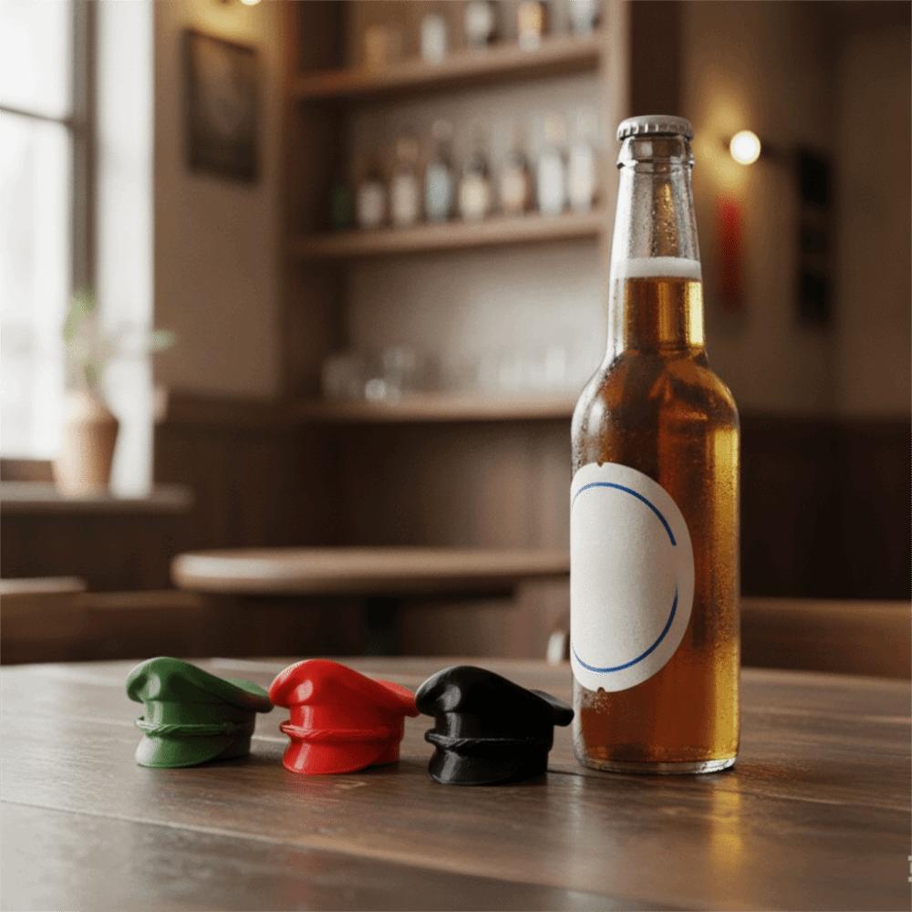 2PCS Creative Hat-shaped Bottle Cap Plastic Sunshade Cap Ornaments Cute Beer Bottle Cap  Drink