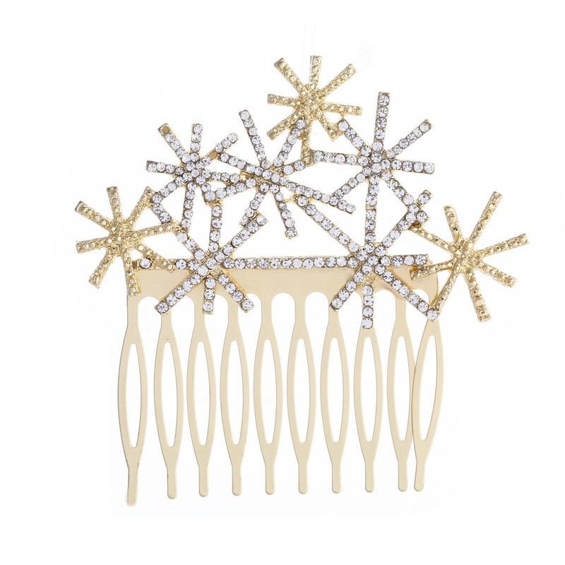 Snowflake Crystal Bridal Hair Comb - Elegant Updo Accessory & Christmas Gift