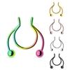 5 Stück Nasenscheidewandring Falscher Nasenring Clip Hufeisen-Creolen-Ring Körper Nicht-Piercing-Ring 5 Farben