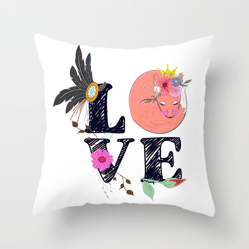 Blue Print Nordic Style Cushion Car Sofa Cushion Pillow Lumbar Cushion Cover Home Furnishings