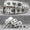 Original Punk Belt Men Women Skull Rivet Snake PU Leather Needle Buckle 105-125cm
