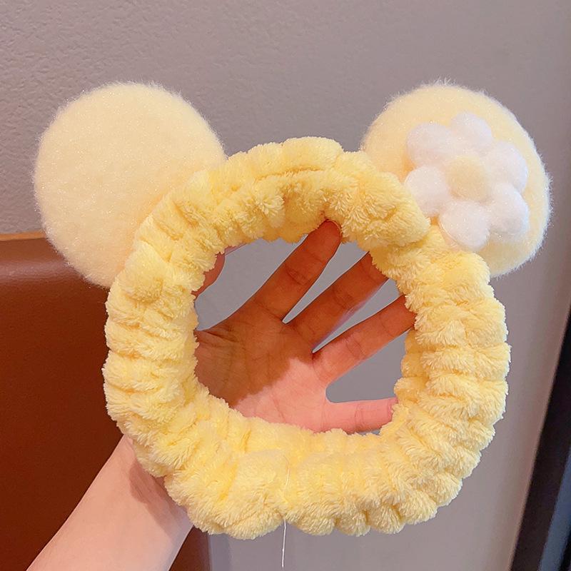 2024 Cute Cartoon Plush Headband for Women - Makeup, Hair Clip & Tie