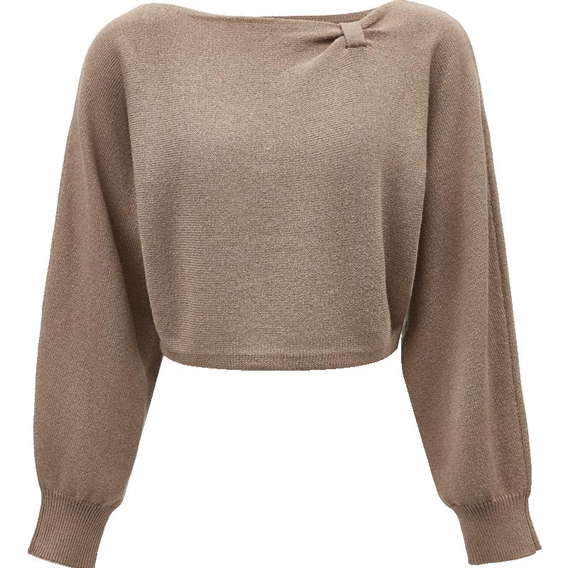 ONLY Women s Fall Off-Shoulder Batwing Short Knit Sweater M