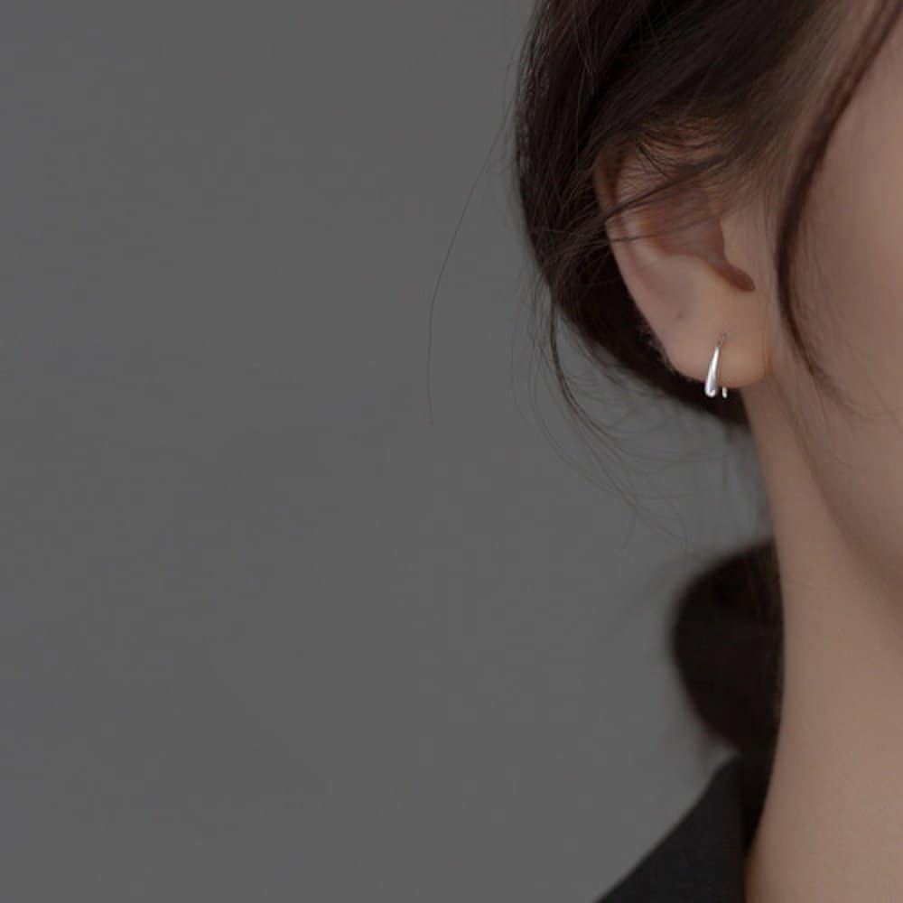 Silver 925 Daily Simple Water Drop Silver Earrings E135