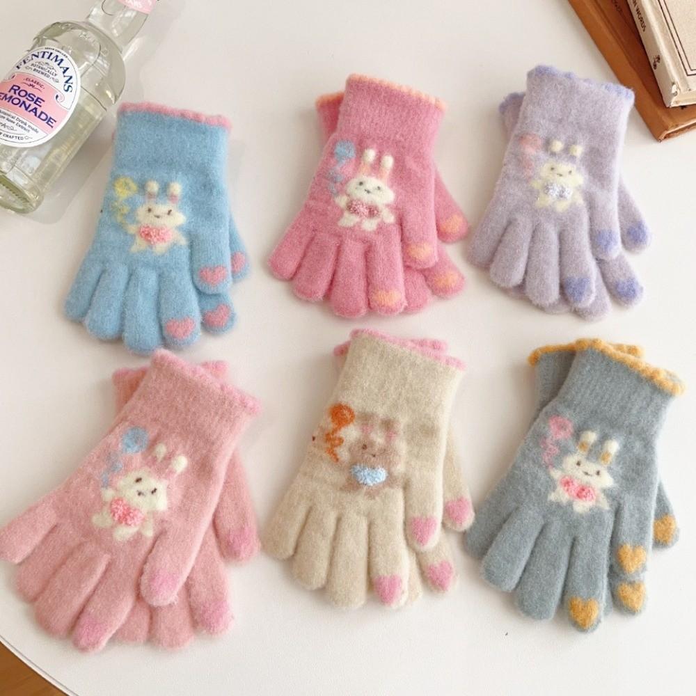 Windproof Plush Gloves Cold Proof Mittens Fashion Warm Gloves for Children
