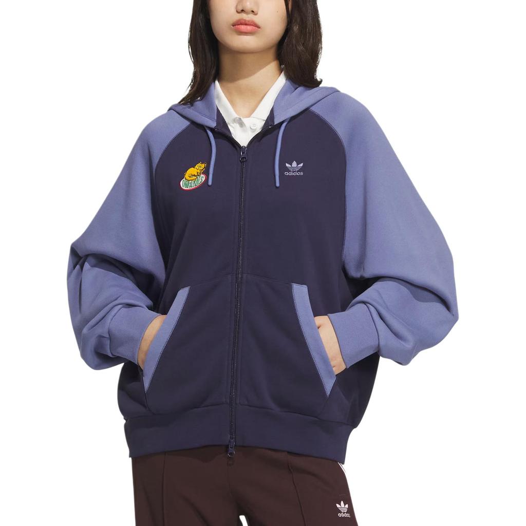 adidas Oryginalna Uliczna HJ W Bluza z Kapturem Miękka Modna Kurtka Damska Fioletowa JL7525