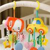 High Contrast Sensory Toy For Infants Plush Animal Hanging Rattle With Detachable Hooks For Stroller Crib