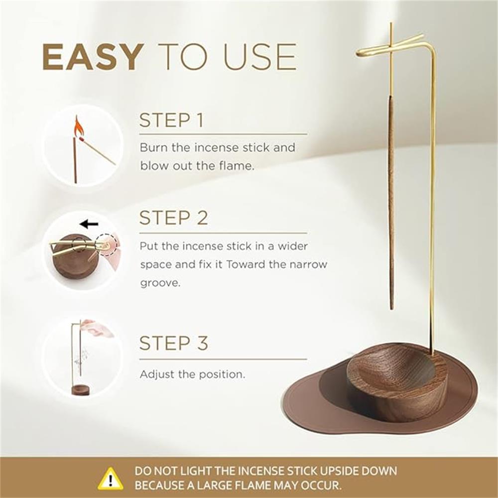 Incense Holder, Multi-Purpose Design Wooden Incense Burner ash Catchefor Home Decor Yoga Spa