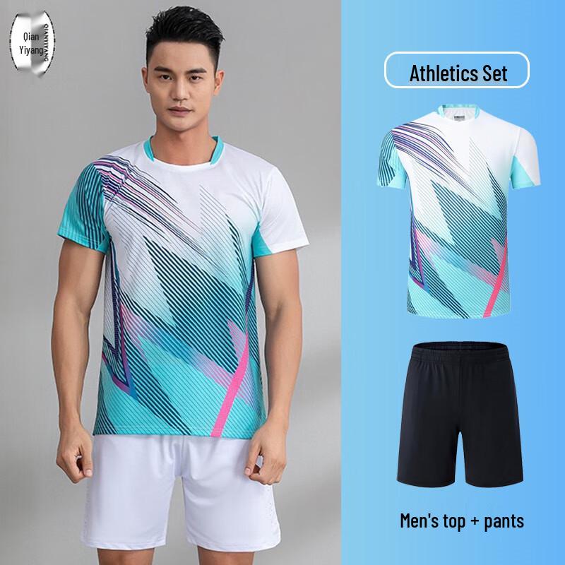 Unisex schnelltrocknendes kurzärmeliges Sporttrikot-Set