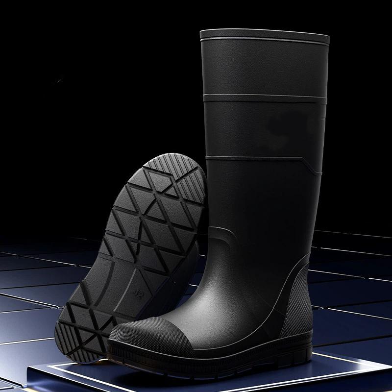 Men's Outdoor Waterproof Anti Slip Wear Resistant High Tube Rain Shoes Rubber Shoes