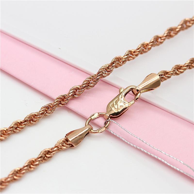 Purple Gold-Plated Rose Gold Fashionable Exquisite Foreign High-End Color Gold Hemp Rope Necklace Sweater Chain Women
