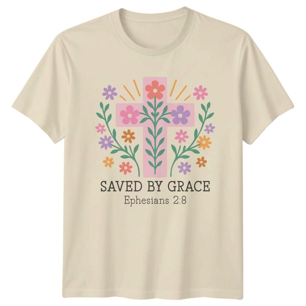 Saved By Grace Ephesians 28 Unisexs TShirt Scripture Faith Gift For Her