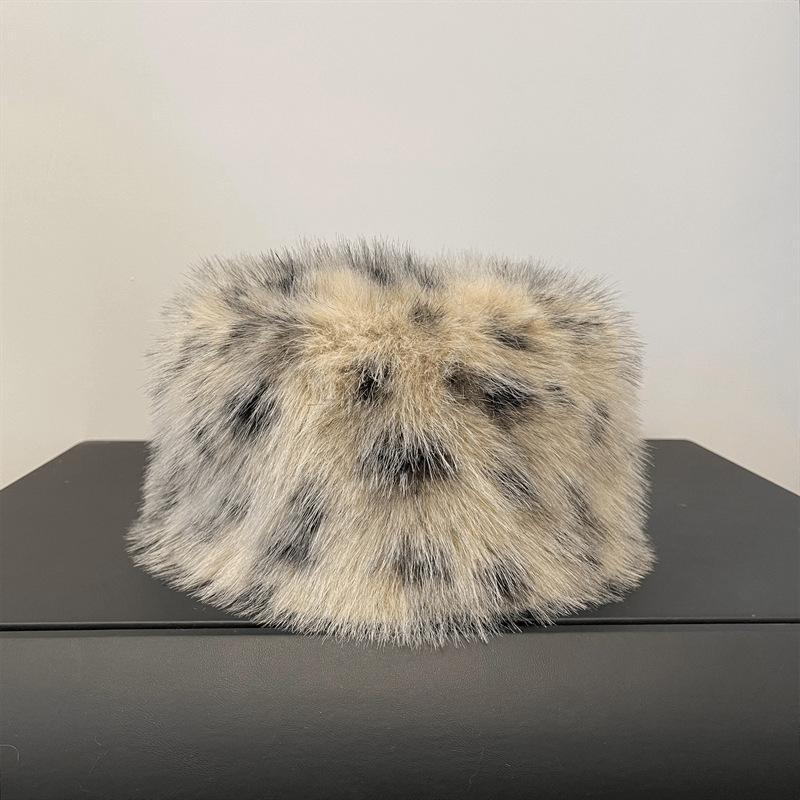 

Леопардовая плюшевая шапка рыбака женская осенне-зимняя искусственный мех пятна леопардовый принт головной убор теплая защитная шапка для ушей one size хаки