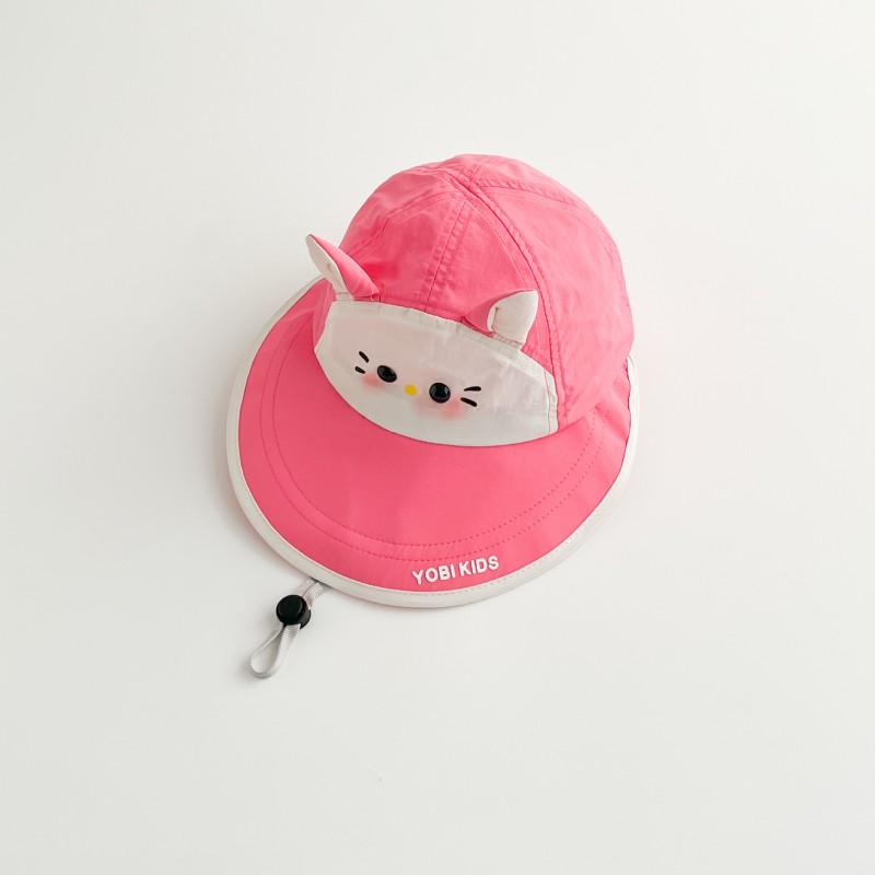 Kids Cartoon Sun Hat With Wide Brim UV Protection Bucket Cap Boys Girls Outdoor Wear