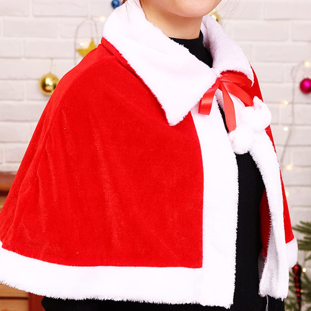Moerstar Christmas Cape Cloak Santa Poncho Costume, Clear Stone Cosplay, Christmas Colorful Cape for Women, Red, Kids, Adults, Girls, Stylish,