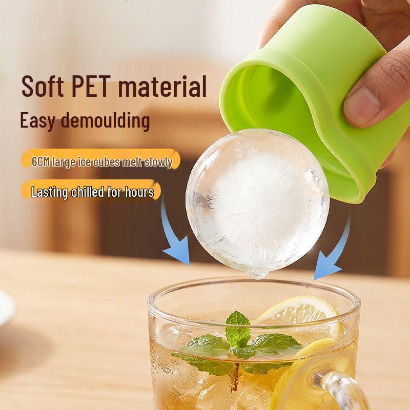 Silicone Ice Ball Mold for Large Spherical Ice Cubes - Ideal for Whiskey and Household Use