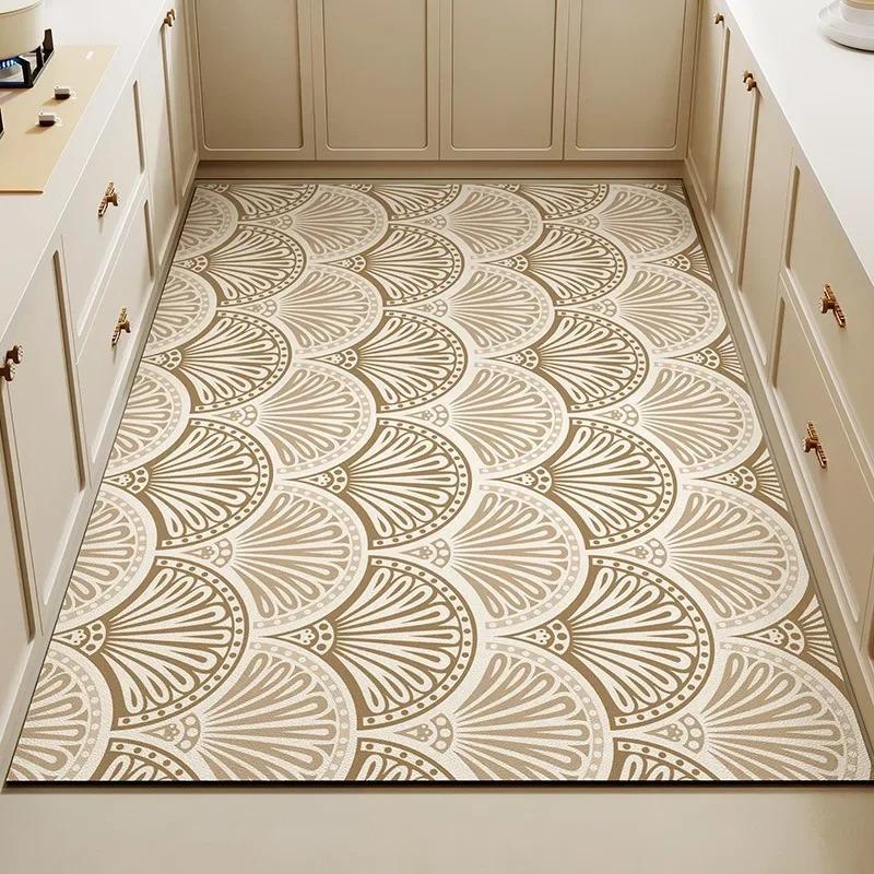 

Carpet for Kitchen Pvc Floor Mat Large Size Waterproof Non-slip Carpets Leather Anti-oil Foot Mats Retro Home Decoration Rug 1pc 50x80cm