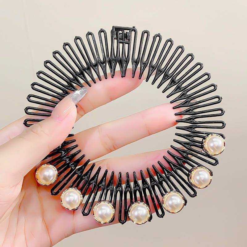 Stretch flexibla kamtänder Plast Helcirkel Pannband Hårbåge Band Clip Hårband Ansiktstvätt Fast hårstyling Tillbehör