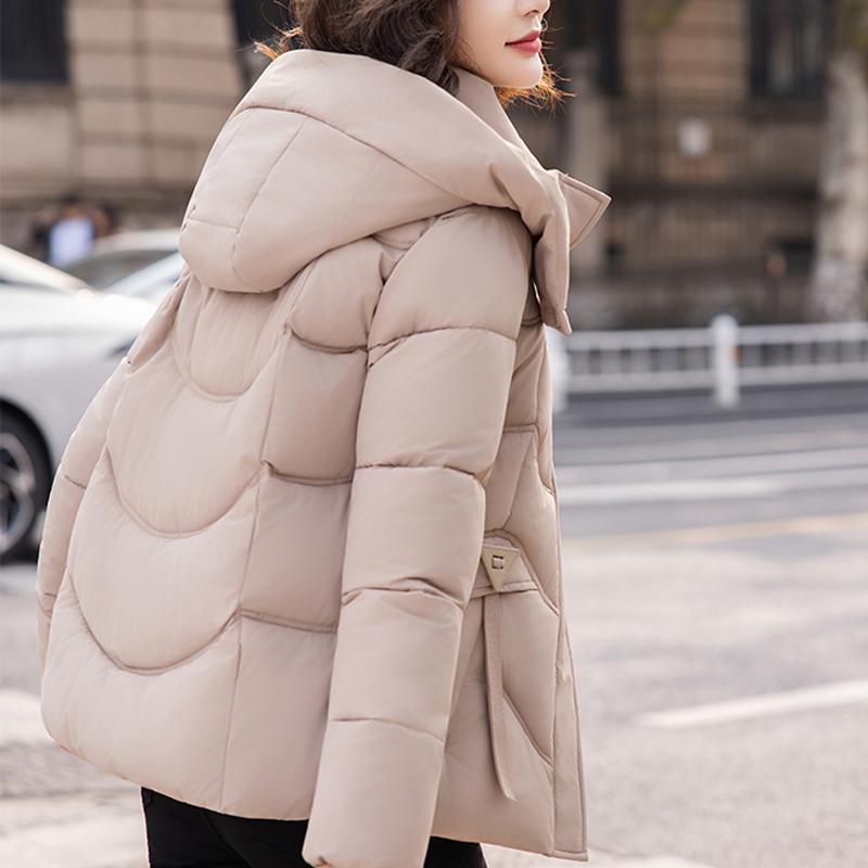 Fashion Winter Jackets Woman Short Parkas Hooded Loose Thick Warm Women's Coats