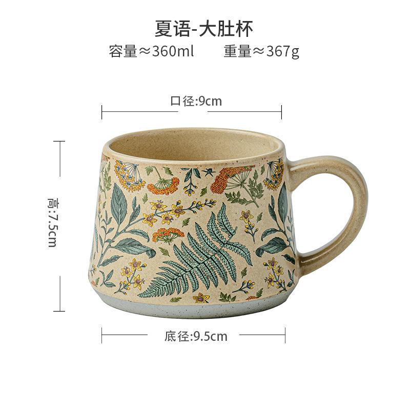 Flower Season Limited Beautiful Handmade Antique Ceramic Coffee Cup Girlfriend Gift Female Export