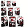 Landscape Canvas Painting Black And Red Posters Vintage Ink Art Wall Prints For Living Room Home 3pcs Frameless Japanese Natural