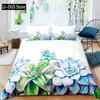 Succulents Bedding Set Green Plant Duvet CoverTropical Botanical Comforter CoverQuilt Cover for Bedroom Decor Full Size 3pcs