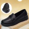 Women's PU Soft-Sole Work Shoes Non-Slip Casual Mid-Heel Shoes for Mothers and Older Women