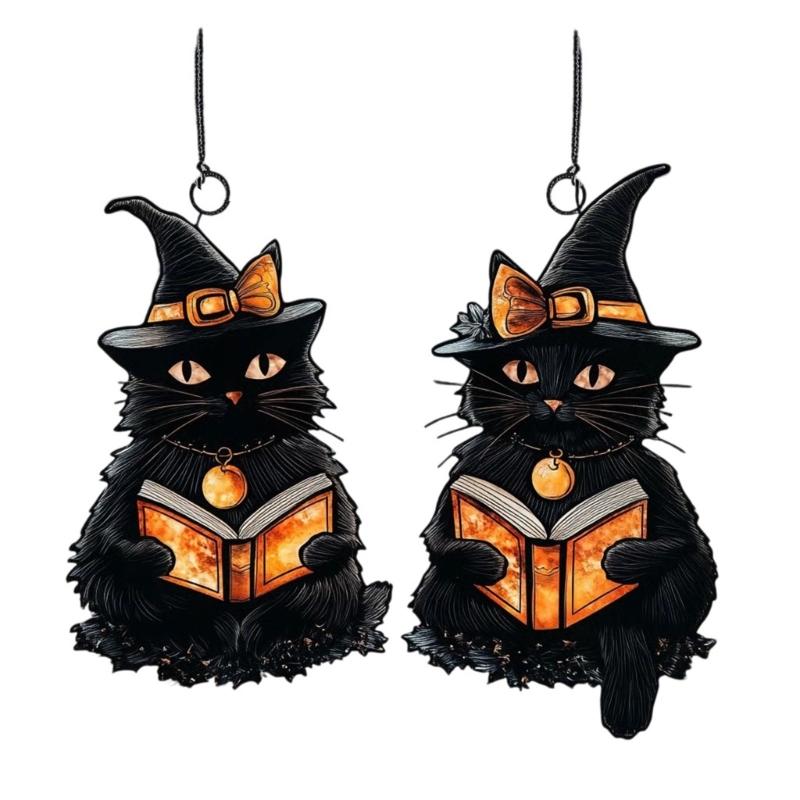 Spookys Acrylic Window Decoration Hanging Ornaments With Halloweens Themes For Indoor Outdoor Use