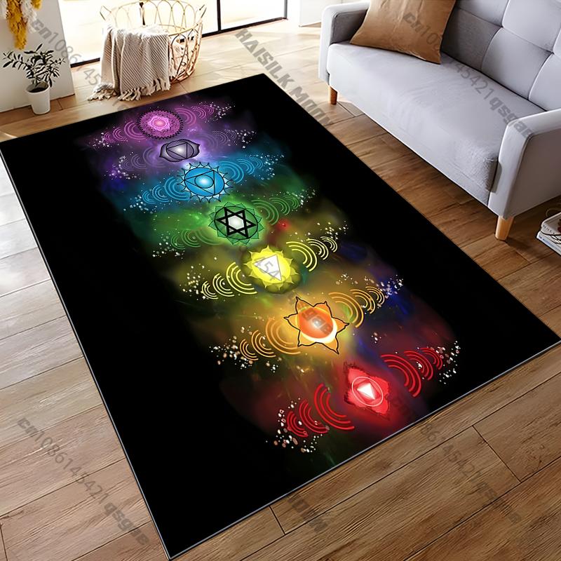 15 Size Bohemian Chakra Meditation Area Rug,Carpet Rug for Living Room Bedroom Sofa Doormat Decoration, Decoration Chambre