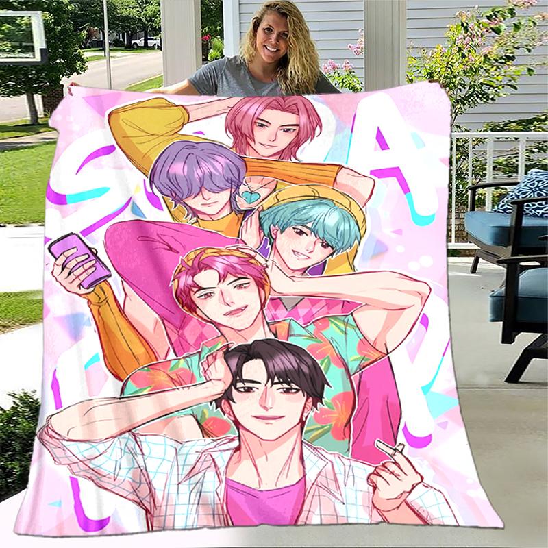 1pc Blanket K-Pop Demon Hunters Print Design, Lightweight Blanket for Sofa, Bed- Soft &Warm, Gift for All Seasons like Christmas, Halloween
