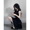 Beautiful Spice Girl Waist Dress Women's French Temperament Thousand Gold High Sense Small Black Dress Birthday Dress Short Skirt