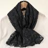 Lace Rose Scarf Long Towel Muslim Hijab Shawls Women Long Wraps Travel Summer Sunscreen Uv Rays Cape Ladies Elegant Turban
