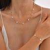 Baroque Irregular Pearl Necklace Stainless Steel Round Bead Heart Imitation Pearl Bracelet 18K Gold Nc-2159