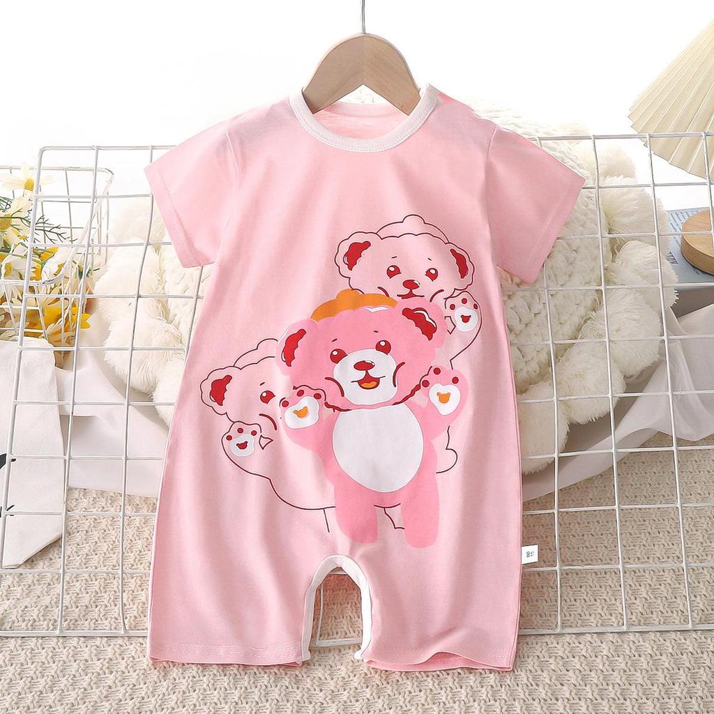 Baby Summer Cotton Romper - Short-Sleeved Onesie for Newborn Girls and Boys