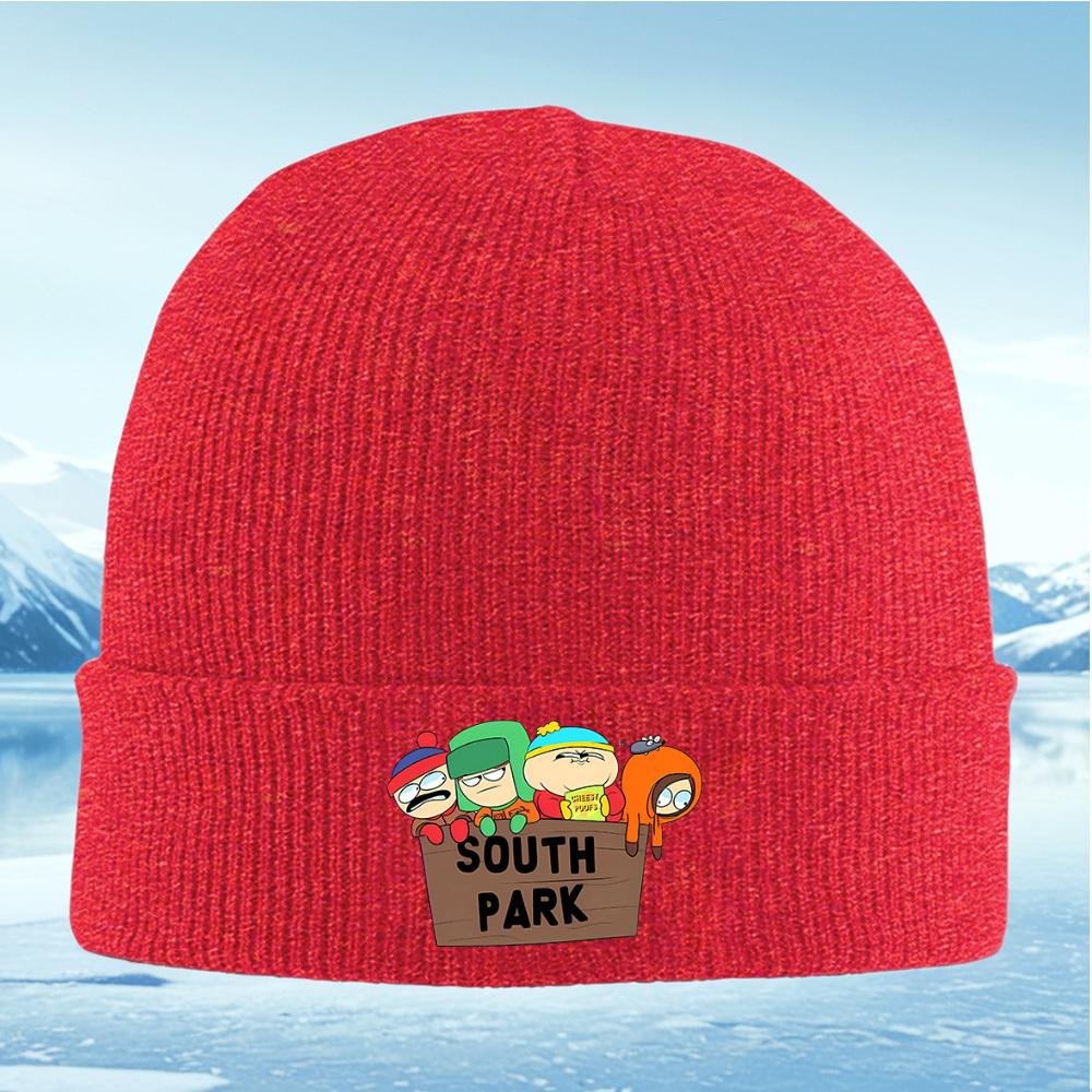 South Park cartoon characters hold board Unisex Women Unisex Knitted Hat Beanie Pullover Cap Winter Thermal Warm Christmas Outdoor