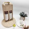 Jute Red Wine Cover Reinforced Handle Wine Bottle Pouch All-Purpose Red Wine Beer Bottle Packing Tote Bag For Wedding Holiday
