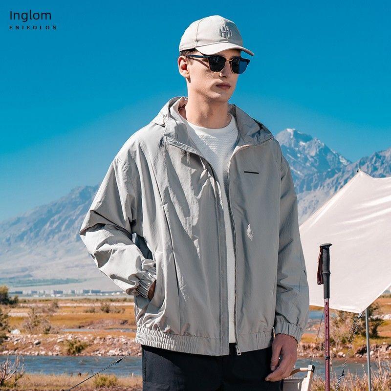 

Yingjuelun Functional Style Outdoor Casual Hooded Jacket 2025 Autumn and Winter New Windproof Pleated Loose Silhouette Coat Light gray 2XL